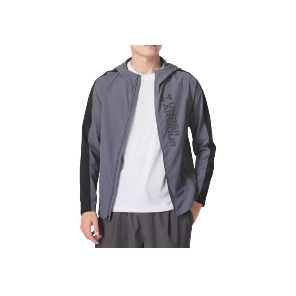 Under Armour Fitness Training Sports Jacket Men Gray Black 1377486-025