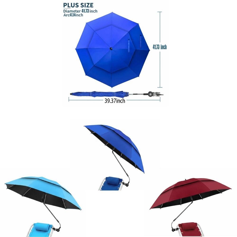 360° Adjustable Adjustable Shade Umbrella UV Protection with Clamp Beach Umbrella Large Size Sun Protection Outdoor Umbrella