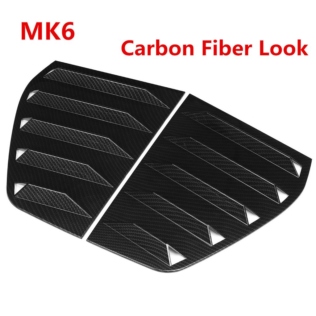 2X Glossy Balck Car Rear Window Louver Shutter Cover Trim For VW GOLF 6 MK6 MK6.5 GTI GTD R Window Louver Side Vent 2010-2014
