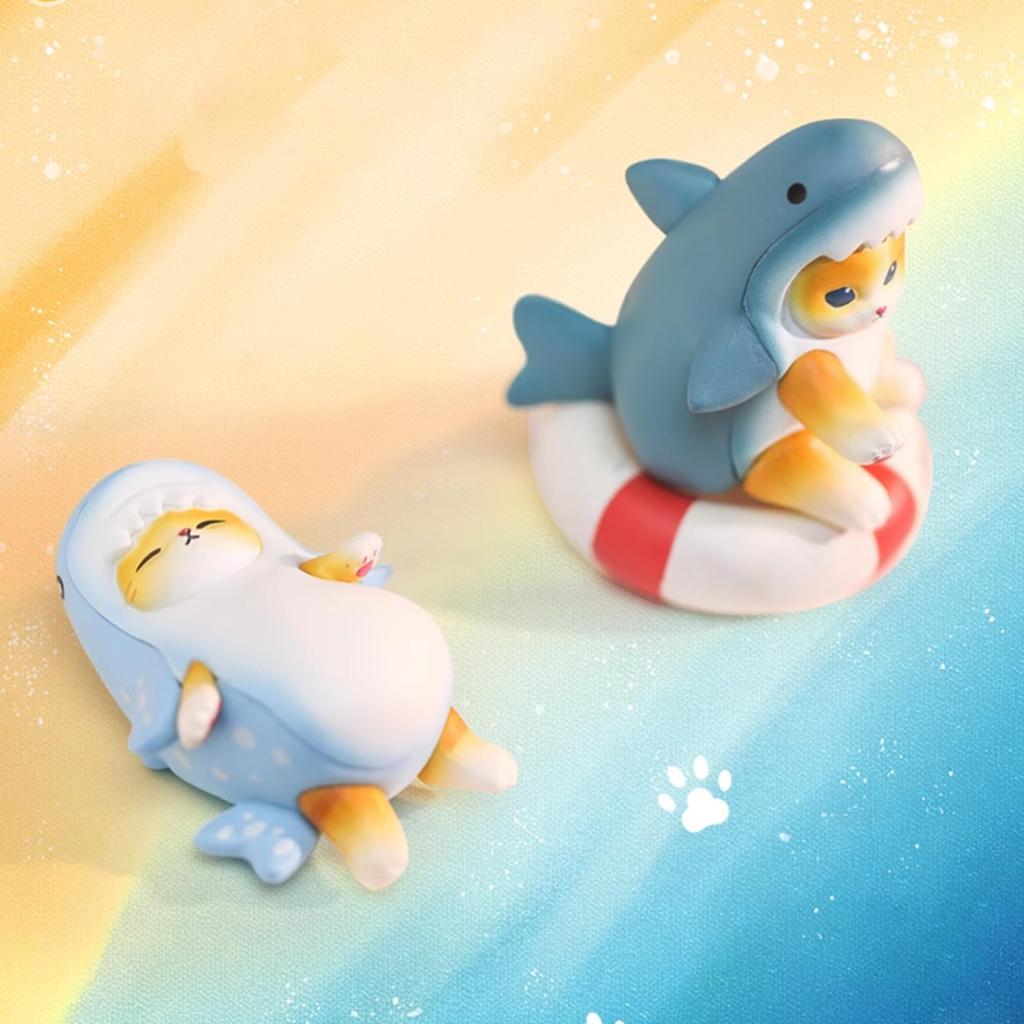 AAGWW Gachapon Toys, Anime Figure Cat Toy Set, Model Decoration, Party Item, Cute Ornament (Product Contents 5-Piece Set of Cat COS Shark Cat II)