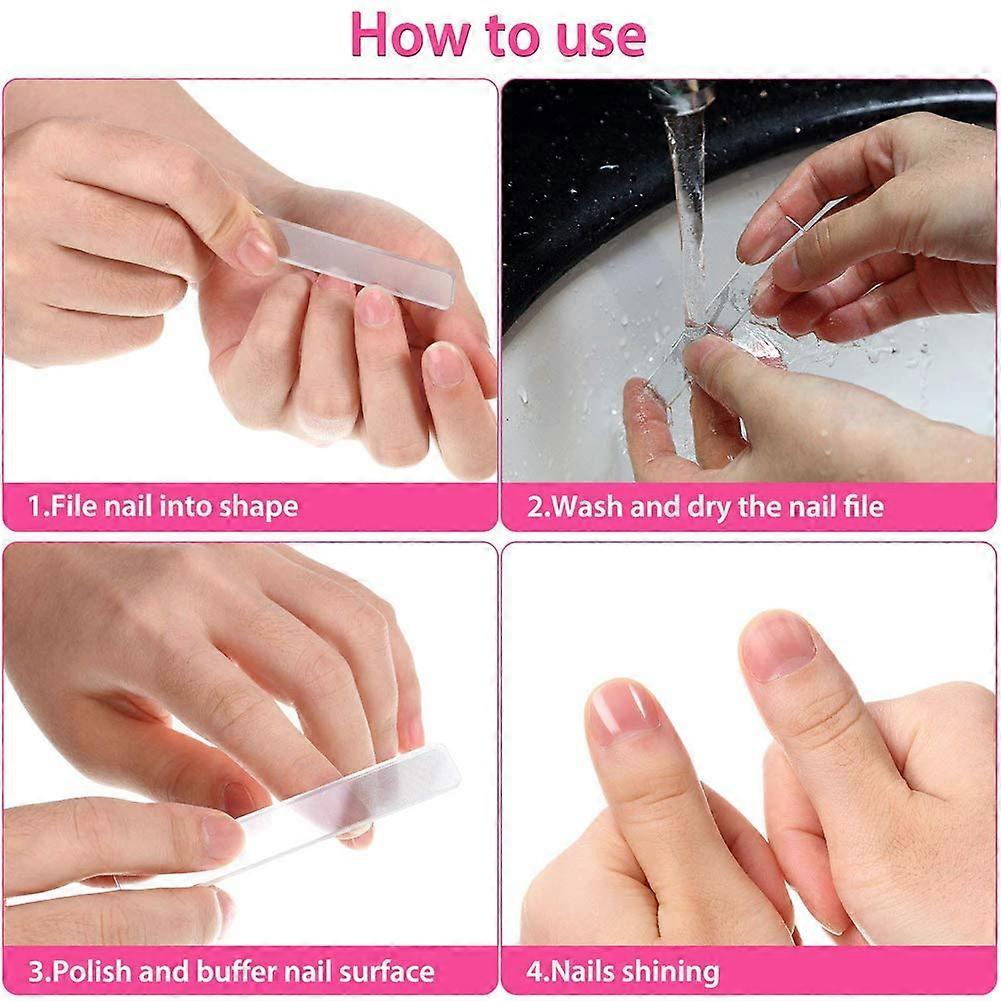 Glass Nail Files Nano Crystal Mini Nail File Upgrade Nail Buffers Nail Polishing Strip Professional Nail Manicure Tool. 3 Pcs/Set
