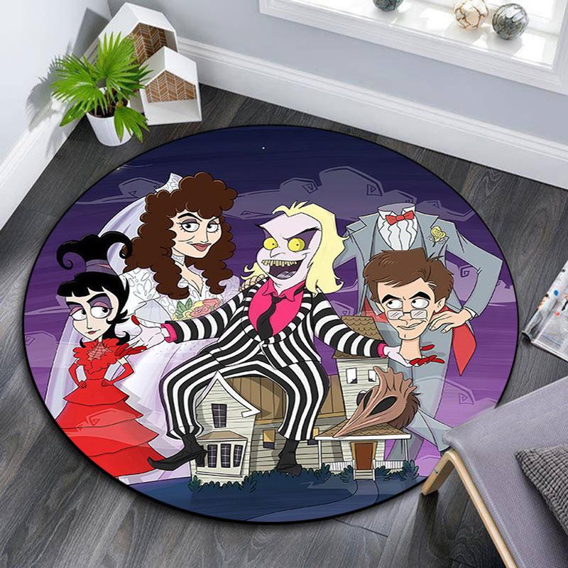 Beetlejuice2,Round Area Rug,Carpet Rug for Living Room Bedroom Sofa Playroom Decor,Non-slip Floor Mat