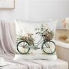 1pc Charming Bicycle Pattern Throw Pillow Cover - Comfortable & Decorative 18x18inch for Living Room sofa Bedroom.