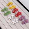 European & American Double-Layer Multicolor Flower Earrings - Trendy and Simple Design