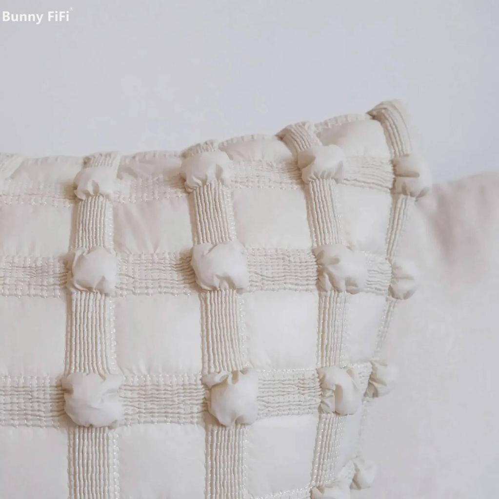 Creative 3D Bubble Cushion Cover Cream White Plaid Light Luxury Pillow Covers Decorative Fashion Home Decor Sofa Cushion Cover