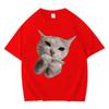 Mens and Women's Funny Cat Smoking Casual Crewneck T-Shirt Summer Graphics Oversized T Shirts Teenagers Clothes