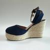 Platform Shoes Women Wedge Heels Blue Elegant Ladies Party Shoes Fashion Espadrille Wedge Heel 10cm Plus Size 42