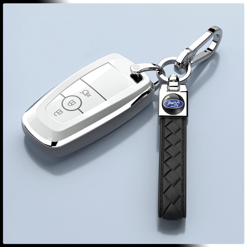 Ford Escort Key Case with Diamond Platinum Decoration for Men & Women, 2021 Model
