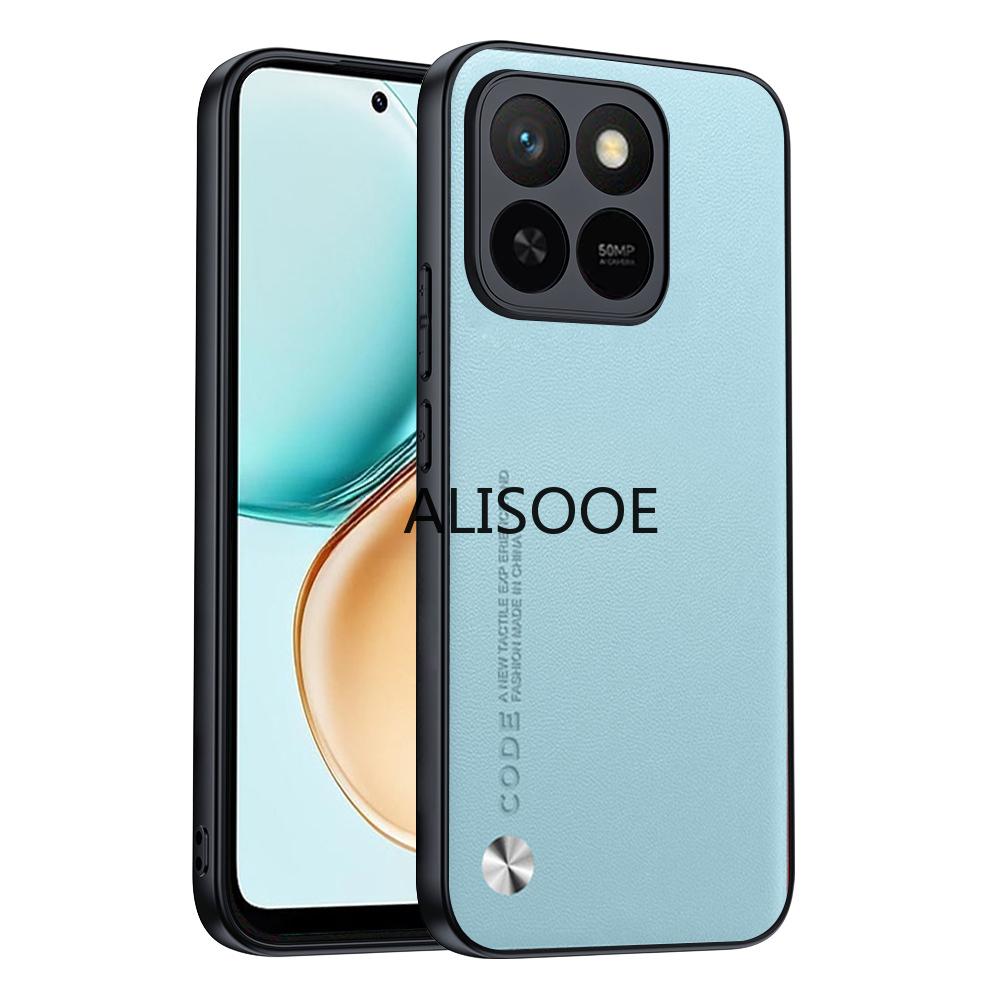 Shockproof Funda for Honor 400 Smart 5G Case for Honor X7D Cover Fiber Texture PU-Leather Protection Phone Capa