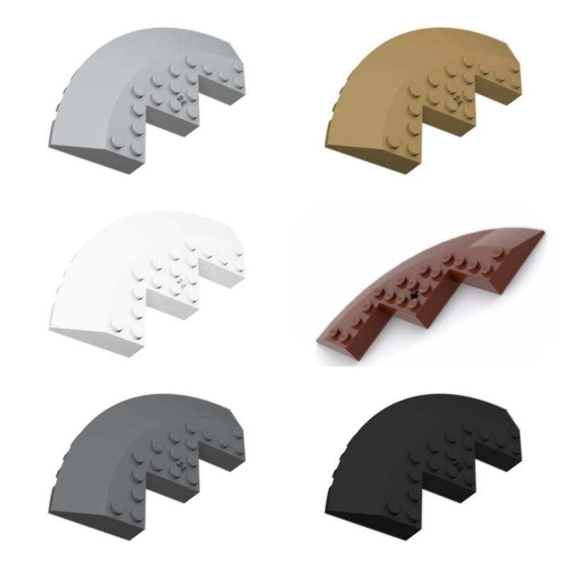 10PCS 58846 MOC Building Blocks 10x10 Inclined Circular Corner DIY Children's Creative Building Block Toys