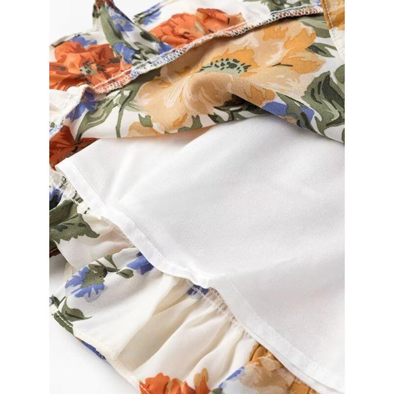 Kaslead New Arrival Women's Clothing Fashion Style Fashion Casual Minimalist Niche Style Print Suspenders Jumpsuit Short Skirt