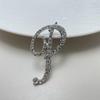 Fashion Alphabet Letter Brooch Pin Full Crystal Rhinestone Encrusted Minimalist Clothing Accessory For Women