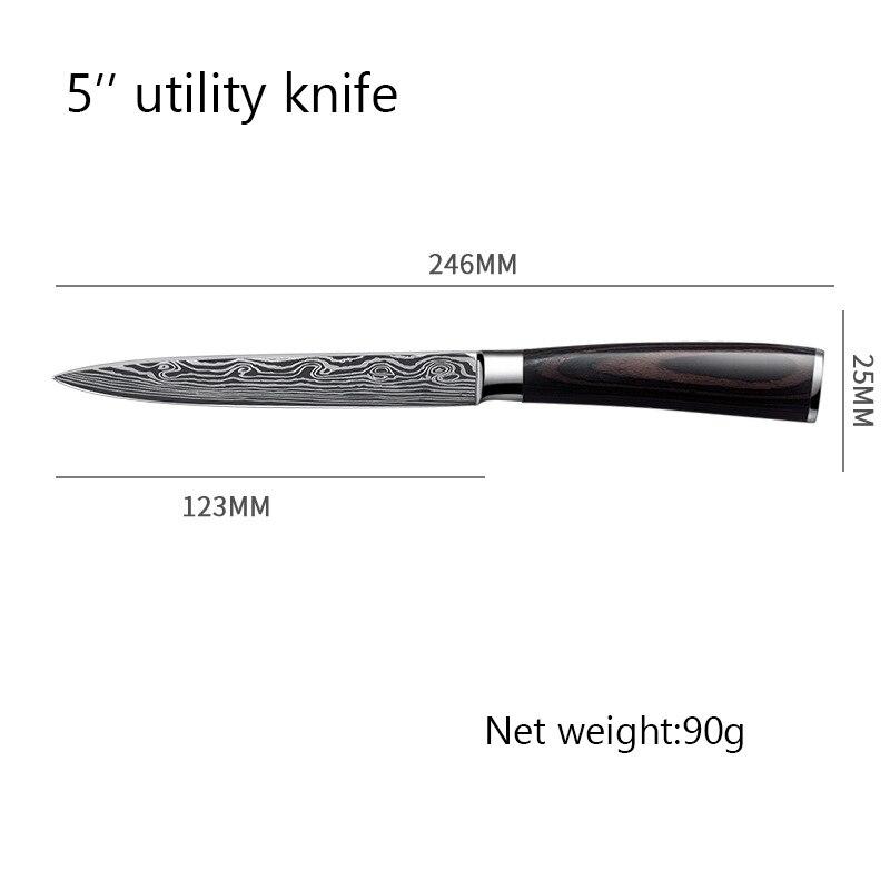 Cuțit utilitar din oțel inoxidabil 7cr17 Cuțit de bucătar Cuțit pentru legume Cuțit pentru fructe Cuțit pentru coajă Cuțite de bucătărie Instrument de gătit