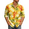 Chemise Hawaïenne Manches Longues Imprimé Homard pour Homme, Col Boutonné, Chemise Décontractée pour Plage, Vacances d'Été et Activités en Plein Air