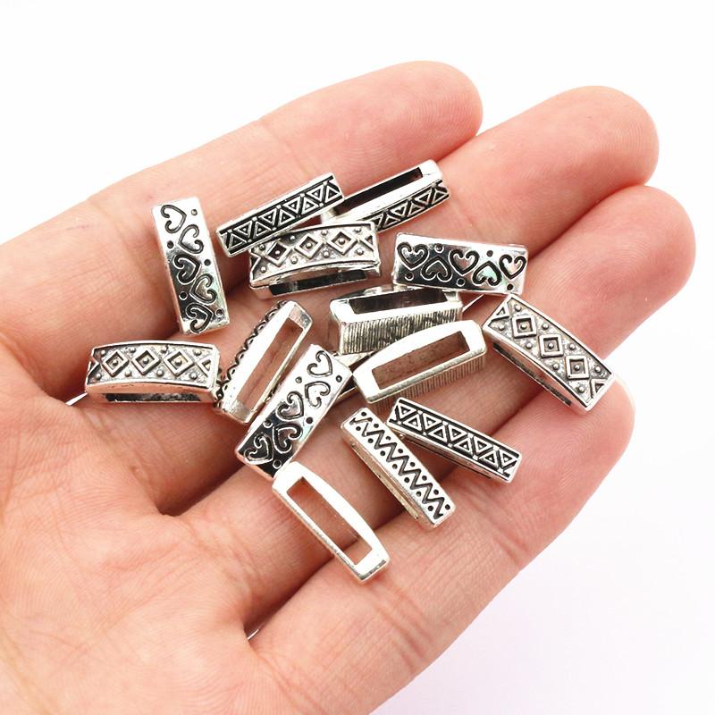 20pcs DIY Handmade Beads Tube Bails Pendants Jewelry Making DIY Necklace Antique Silver Color Bails Pendant Charm Connector