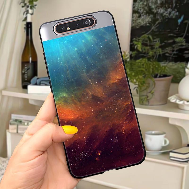 Case For Samsung A80 Case Soft Silicone Cartoon Back Cover For Samsung Galaxy A80 GalaxyA80 A 80 A805 Fundas shell Black coque