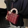 Red Hand-held Wedding Bag Princess Diana Bag Women's 2025 New Light Luxury Niche High-end Bridal Messenger Bag Shoulder Bag