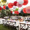 Round Paper Flower Fans And Balls Set For Wedding Party Decor Eco-Friendly Multicolor Visual Effect