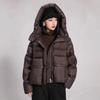 European trendy brand down jacket women's short model New Year's loose hooded thickened white duck down bread jacket winter coat