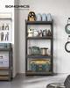 SONGMICS Shelving Unit, 40 x 80 x 160 cm, 520 kg Load Capacity (130 kg per Shelf), Industrial, Adjustable Storage Shelves, for Living Room, Kitchen