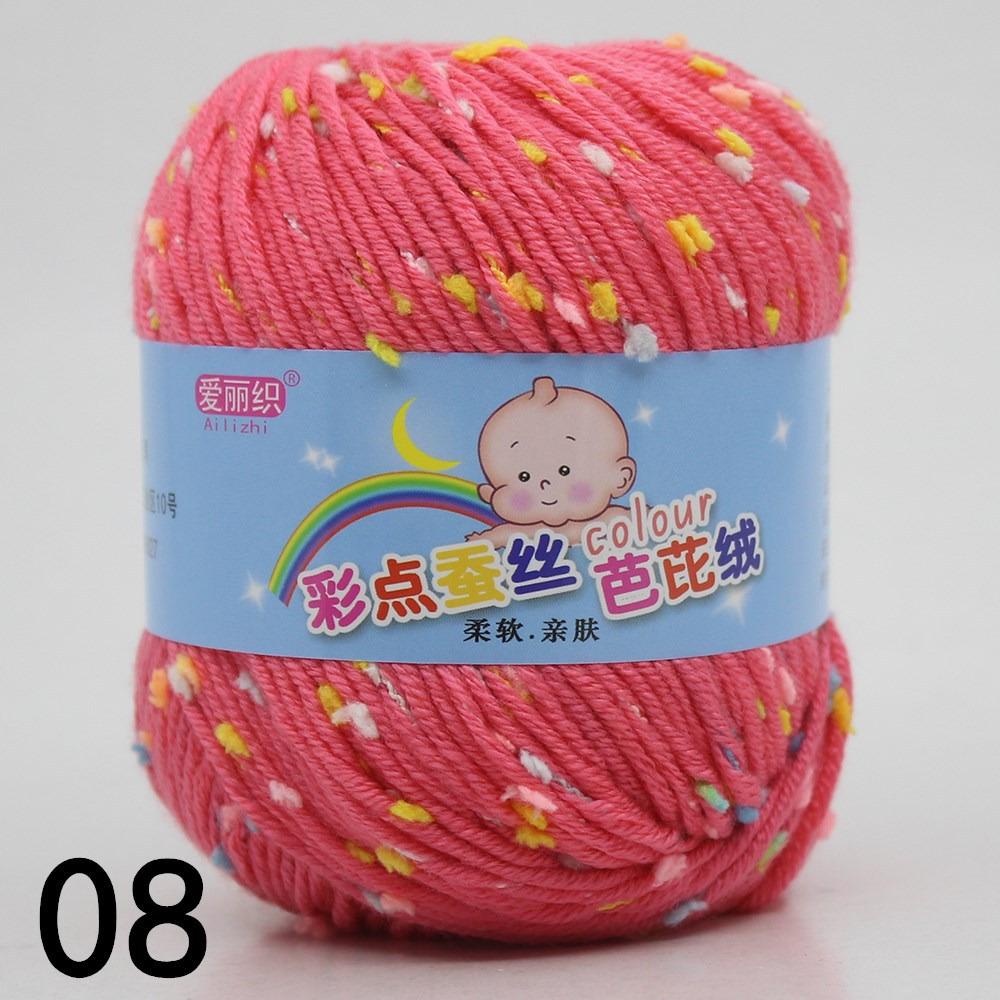 חוט צמר מסורק צבעוני צבוע אקולוגית עבודת יד כותנה לתינוקות קשמיר חוט לסוודר סריגה ידנית עשה זאת בעצמך חוט סריגה במסרגה אחת