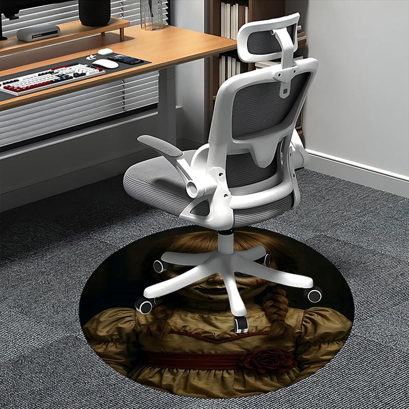 

Horror Doll,Annabelle Doll Chair mat Round Rug-Office carpet, Machine Washable, Non-slip, Suitable for Living Rooms, Bedrooms, Entryways, an 80cm by 80cm