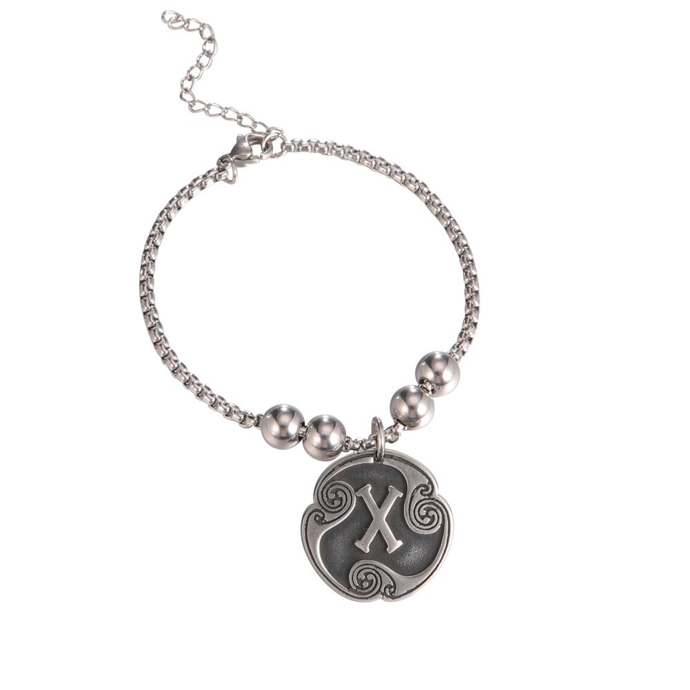 Vintage Norse Runes Bracelet for Men Stainless Steel Box Chain Mysterious Nordic Viking Rune Bangles Amulet Jewelry Gift