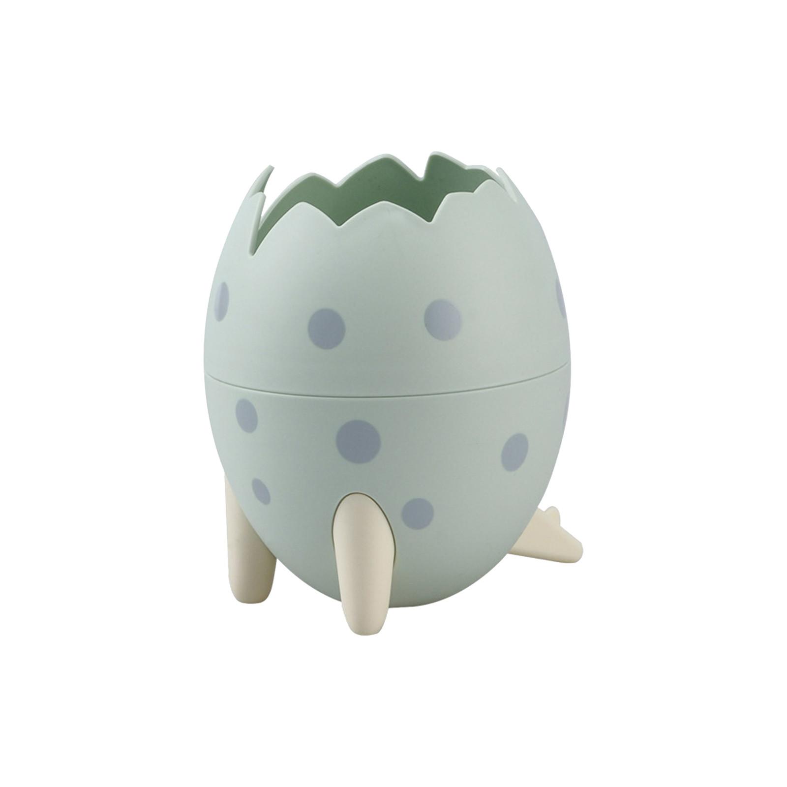 Creative Cartoon Dinosaur Eggs Desktop Storage Bucket Flip Type Large Capacity зелёный