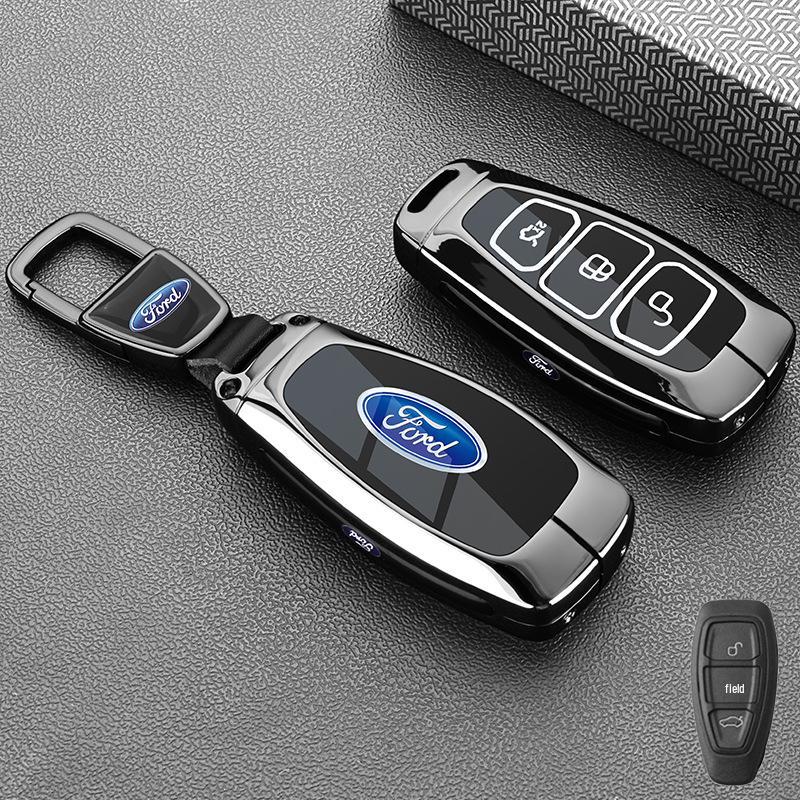 Ford 13-19 Ecosport & 15-18 Focus Folding 3-Button Key Case Metal Shell