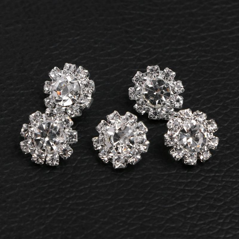 5Pcs 12mm Round for Rhinestone Shank Button Sewing Craft Embellishment DIY,Shank Back Sewing Craft Embellishment for DIY