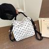 Vintage Polka Dot Drawstring Mini Bucket Bag