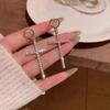 Zirkonkristall Kreuz Ohrringe Gothic Ohr Accessoire Personalisierter Kruzifix Hängeohrring Geschenk