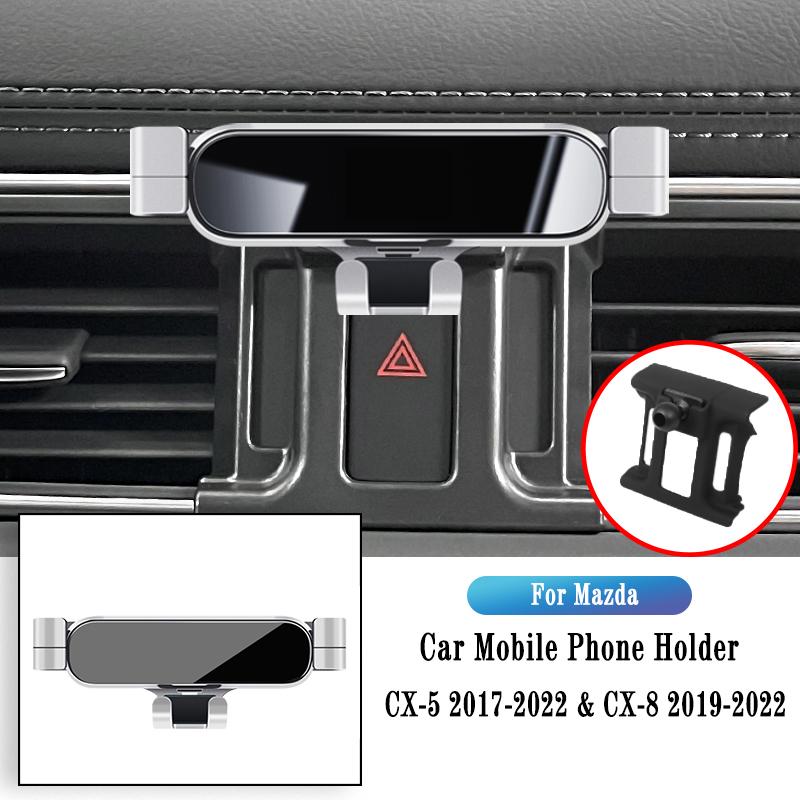 Car Phone Holder For Mazda CX-5 2015-2022 CX8 -2022 Gravity Navigation Bracket GPS Stand Air Outlet Clip Rotatable