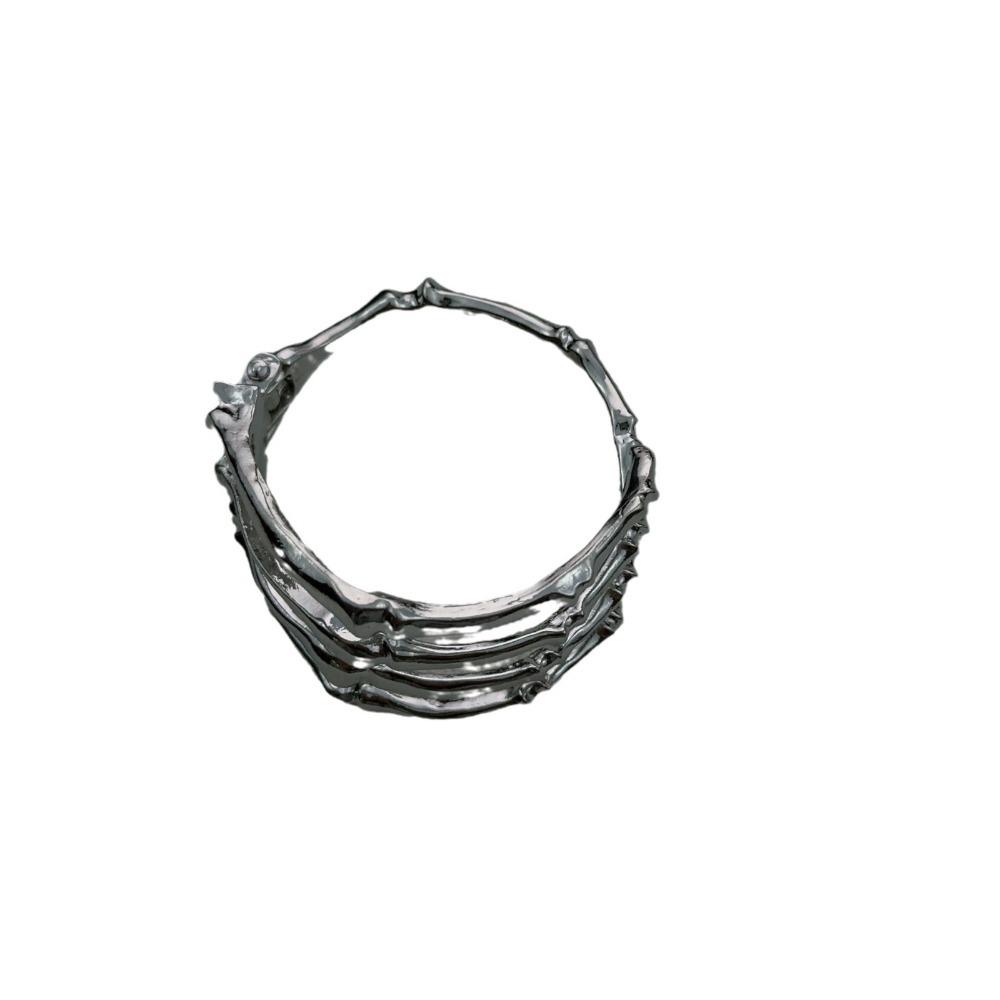 Trendy Punk Sliver Color Skull Ghost Claw Opening Bracelets Armband Wristband for Women Men Personality Designer Jewelry Gifts