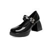 New Womens High Heels High Quality Women's Leather Shoes With Thick Heels Fashionable Women's Banquet Wedding Shoes