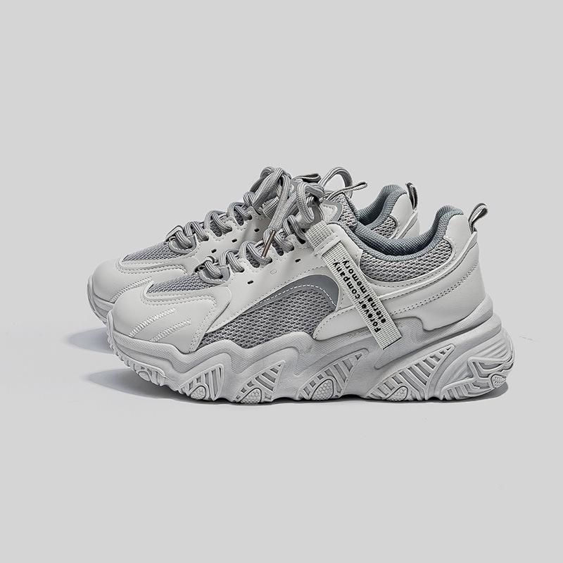 

2025 spring new platform dad shoes women s breathable height increase casual shoes Korean version versatile sports shoes tide 578 40 сірий колір