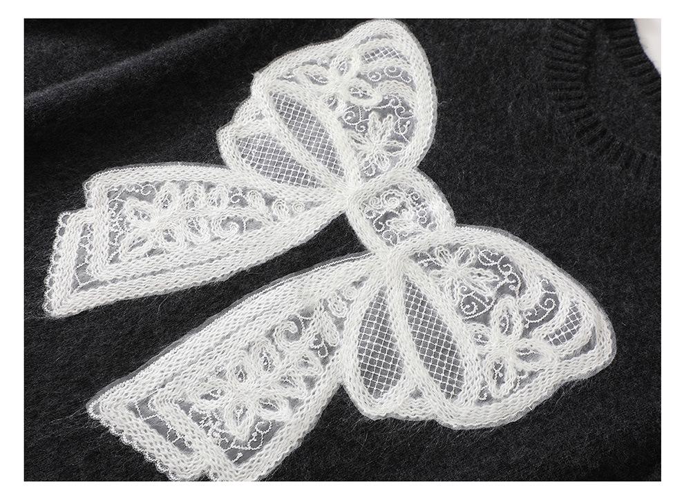 Lekasha Women's Cashmere Lace Knit Sweater - New Autumn/Winter Loose Thick Top