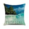 Beach Coconut Grove Sunset Scenery Print Pattern Cushion Cover Home Living Room Sofa Decoration Square Pillow Pillow Cover