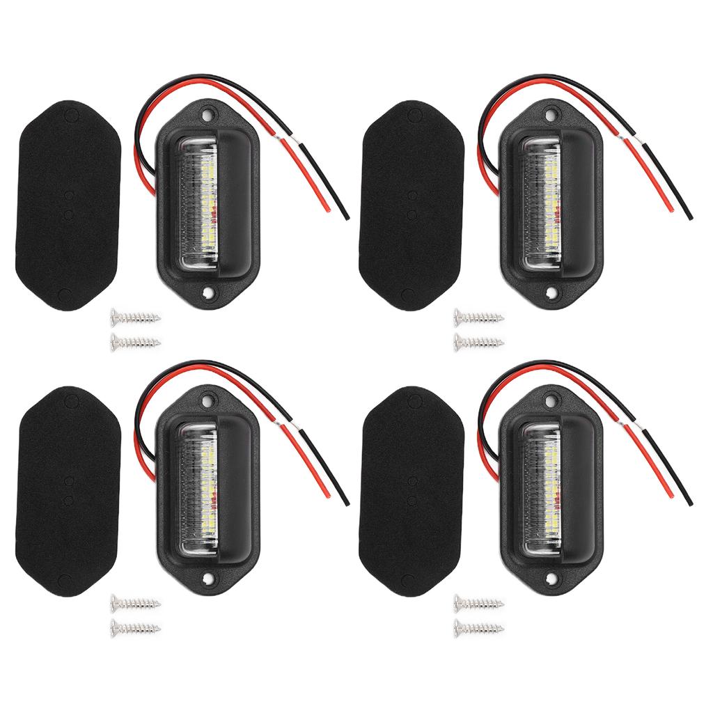 4 buc 12V 6LED Lămpi Plăcuță de Înmatriculare Lumină Albă de Înaltă Luminozitate Impermeabile pentru Mașină