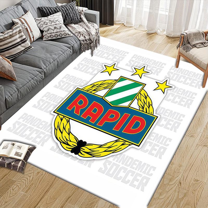Rapid Vienna Flannel Printed Carpet, Home Sofa Decoration for Living Room & Bedroom, Non‑Slip Play Flannel Floor Mat for Game Room
