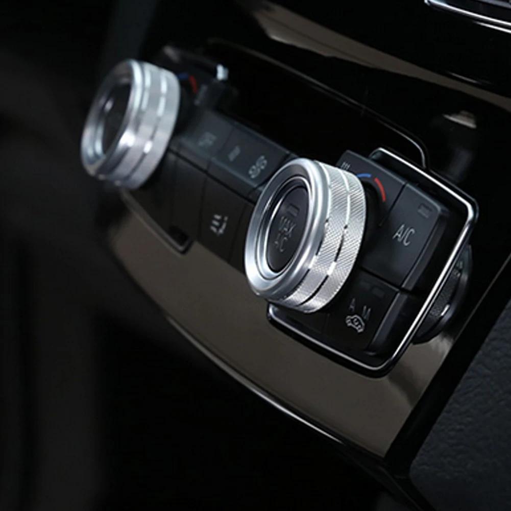 Air Condition Knob Audio Volume Control Button Circle Decoration Trim Ring Cover For BMW 1 2 3 3GT 4 Series X1(With AUTO Button)
