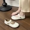 Ballet Flat Shoes Women's Autumn New Silver One-button Mary Jane Shoes with Skirt Single Shoes