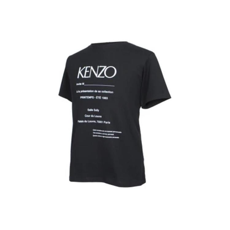 KENZO T-Shirts Men's Black Crew Neck Moderate Straight Fit F95-5TS018-4CB-99