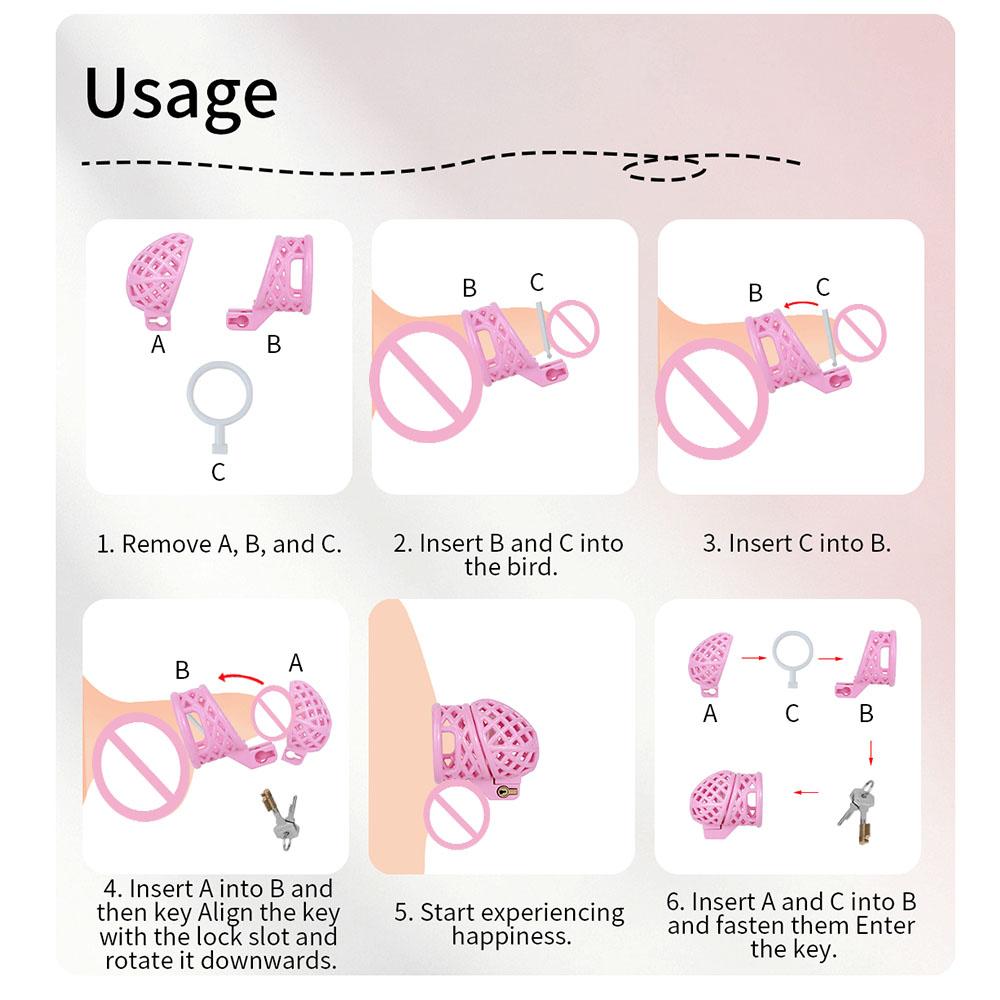 LICKER ABS Resin Lightweight Chastity Cage With Belt Breathable Penis Lock Cock Rings Dick Restriction For Men Gay Sissy Sex Toy