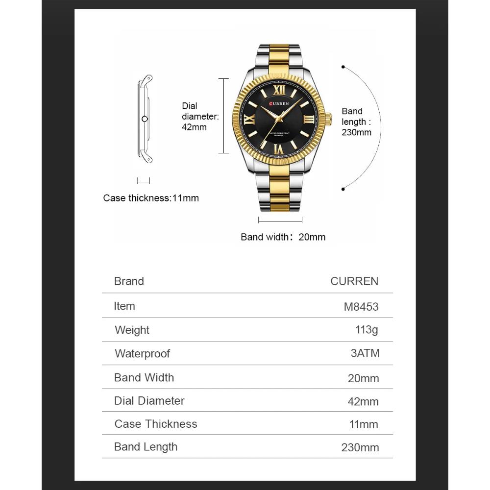 Men's Quartz Watches Fashion Elegant Simple Gold Silvery White Clock Stainless Steel Strap Wristwatch