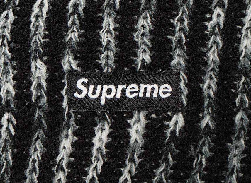 Supreme Rainbow Loose Gauge Beanie Black