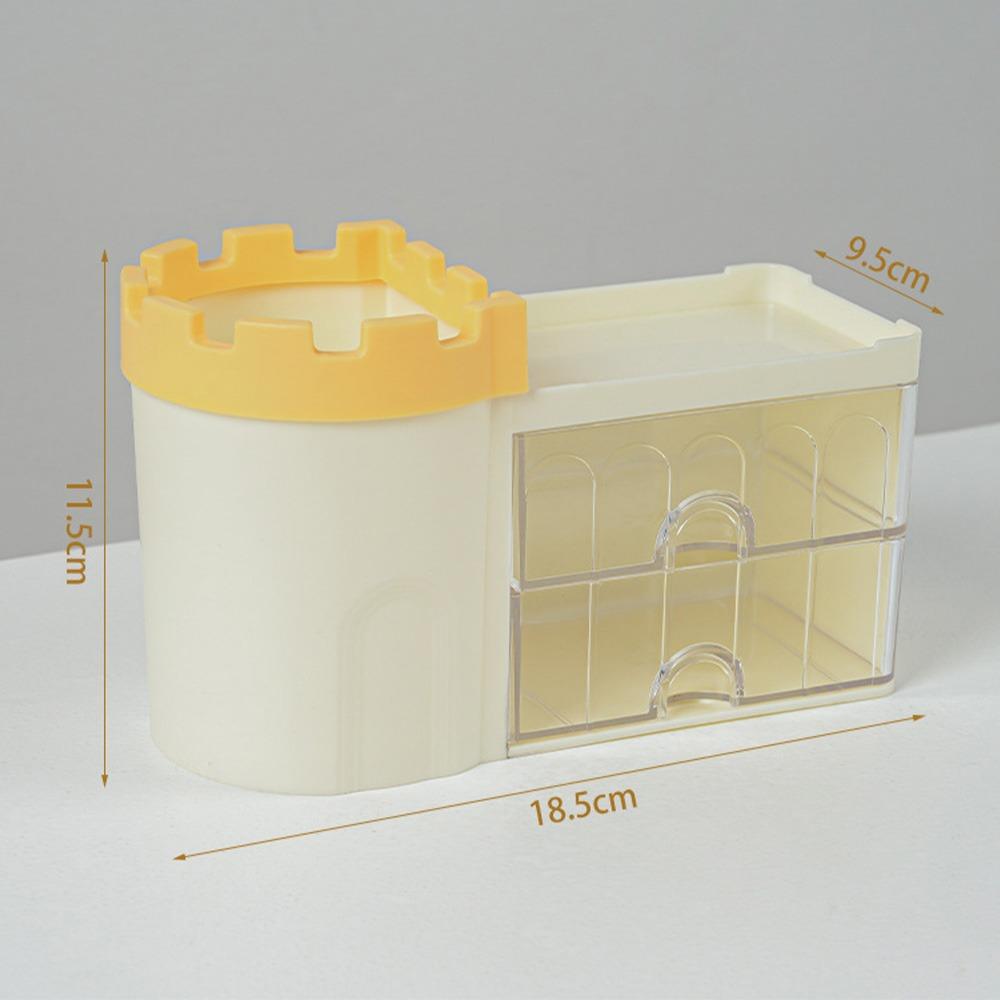 

Пластиковый ящик для хранения, контейнер для ручек, высококачественное ведро для хранения канцелярских принадлежностей, подарок для студентов жёлтый