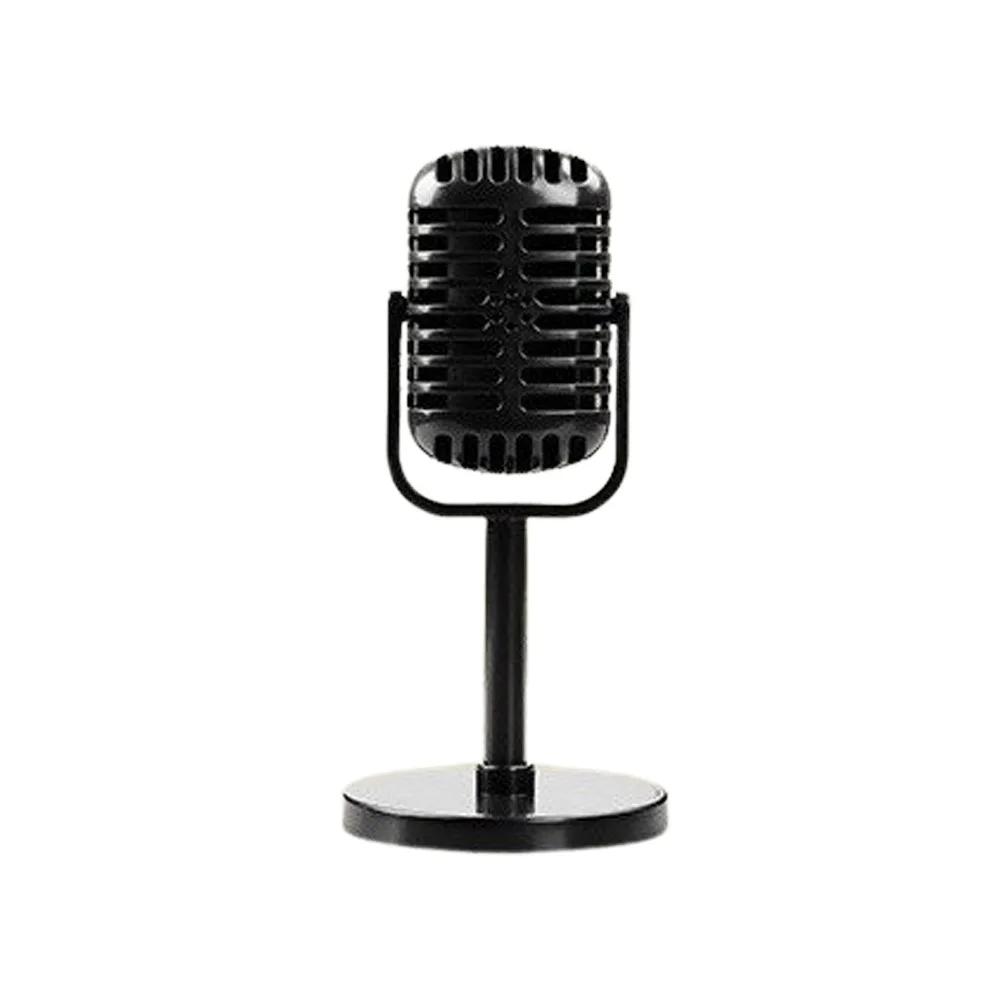 Classic Retro Microphone Props Miniature Vintage Simulation Microphone Plastic Dynamic Vocal Microphone Photography Props