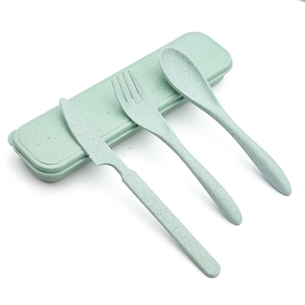 Tragbares Besteck Kinderbesteck Reise Camping Geschirr Set Messer Gabel Löffel Geschirr Set Weizen Geschirr Set Mit Box