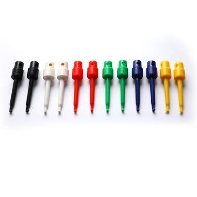 12X Useful Multimeter Lead Wire Test Probe Hook Clip Set Grabbers Connectohm